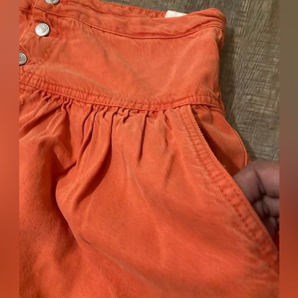 Free People Dreamweaver Denim Maxi Skirt In Firecracker Orange | We The Free - Picture 8 of 14